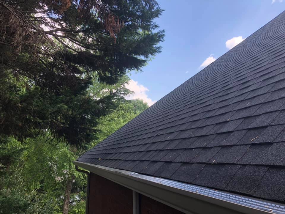 New 6 inch gutter with quality leaf guard installed
